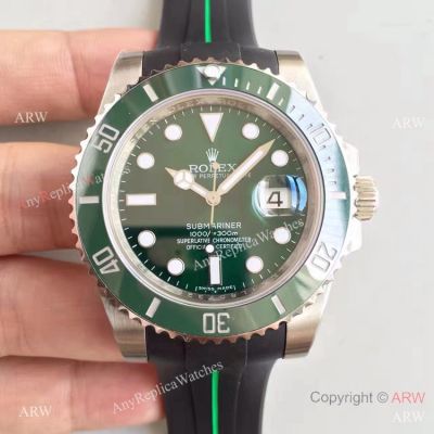 Rolex Submariner Hulk Replica Watch Green Dial Rubber B Strap